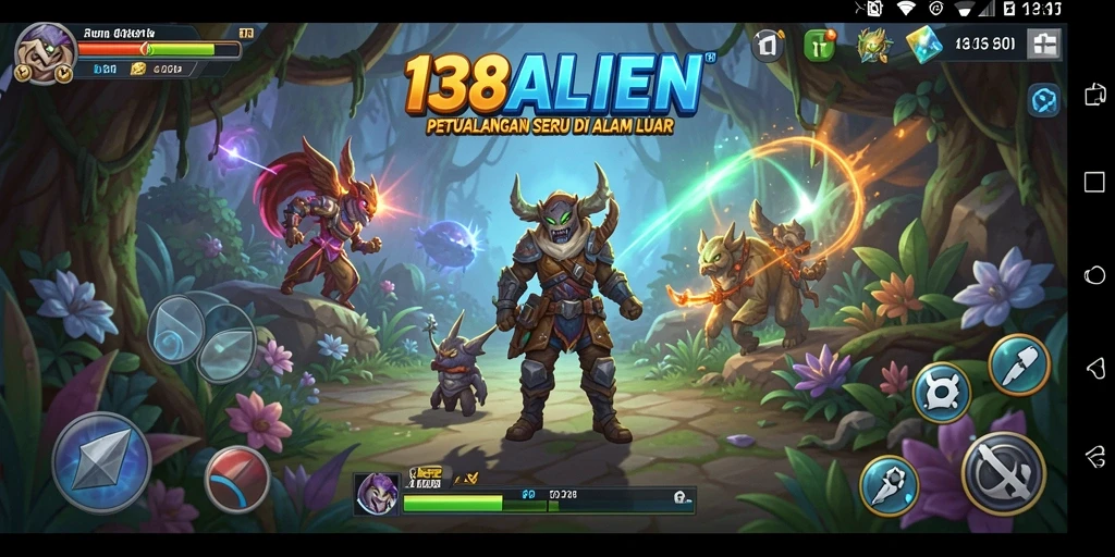 Tangkapan layar utama 138ALIEN menampilkan aksi seru luar angkasa.