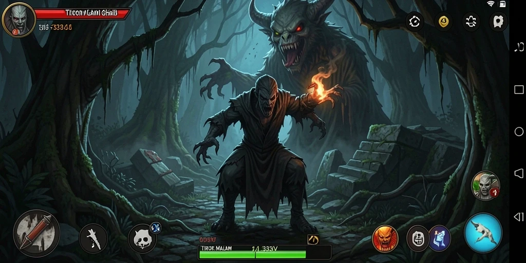 Tampilan menegangkan dari gameplay Horror 333V.