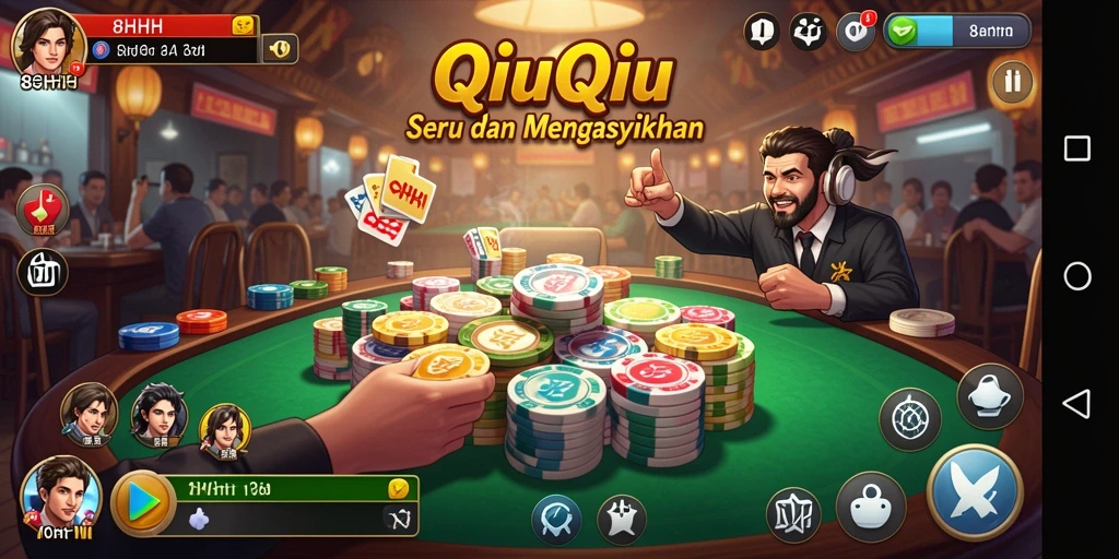 Tampilan gameplay QiuQiu yang menegangkan dan seru.