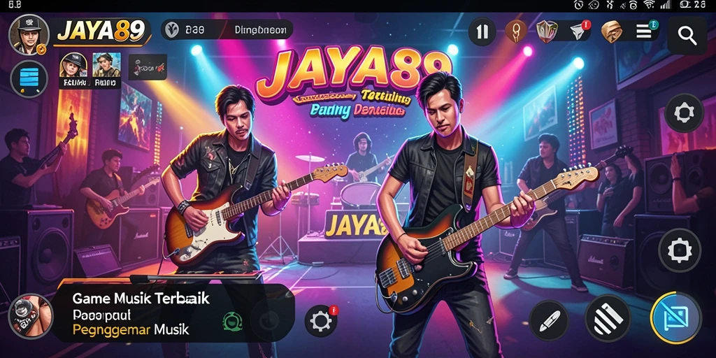 Tampilan gameplay interaktif JAYA89 dengan berbagai lagu musik.