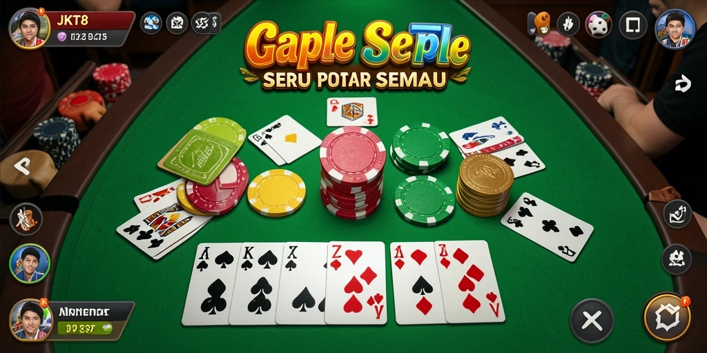 Tampilan gameplay Gaple yang menarik di JKT8.