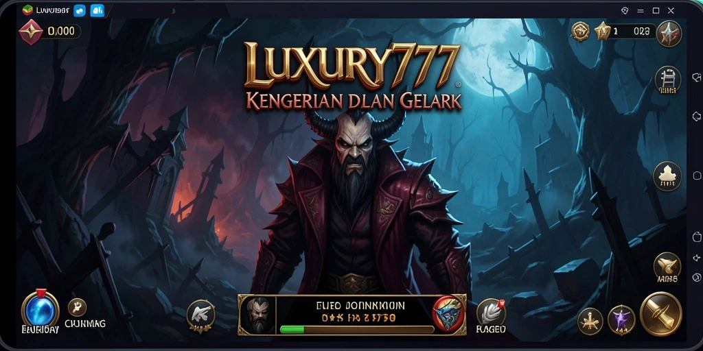 Tangkapan layar gameplay LUXURY777 yang menegangkan dan penuh kegelapan.