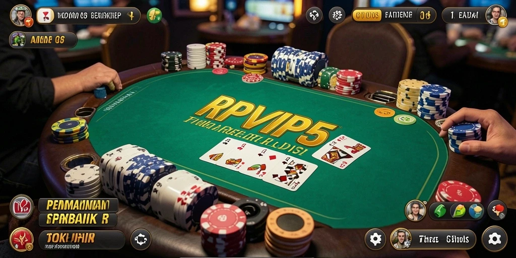 Gameplay RPVIP5 menampilkan setiap momen mendebarkan permainan poker.